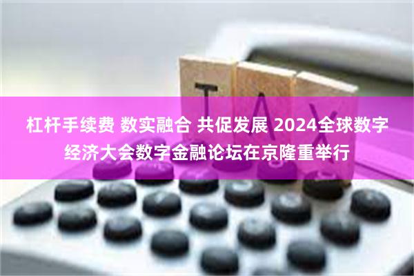 杠杆手续费 数实融合 共促发展 2024全球数字经济大会数字金融论坛在京隆重举行