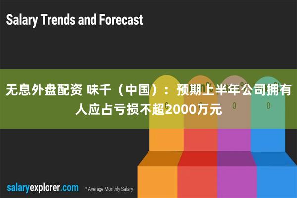 无息外盘配资 味千（中国）：预期上半年公司拥有人应占亏损不超2000万元