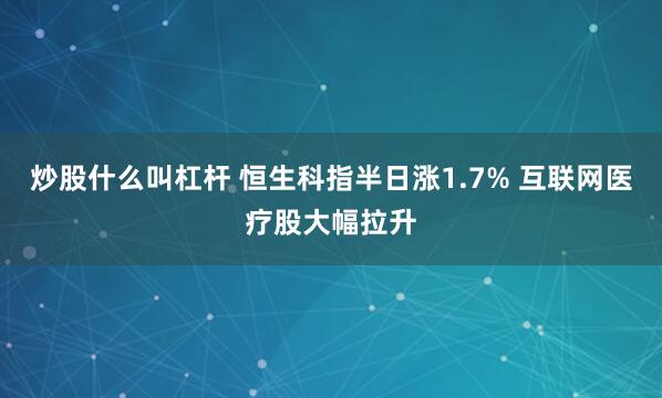 炒股什么叫杠杆 恒生科指半日涨1.7% 互联网医疗股大幅拉升