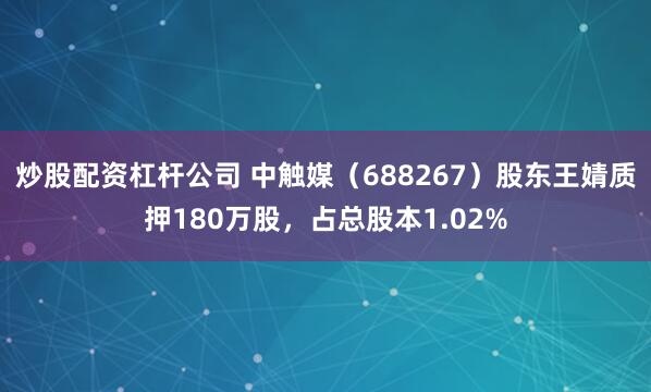 炒股配资杠杆公司 中触媒（688267）股东王婧质押180万股，占总股本1.02%